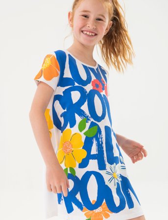 Boboli Knit Stretch Dress - White - 152