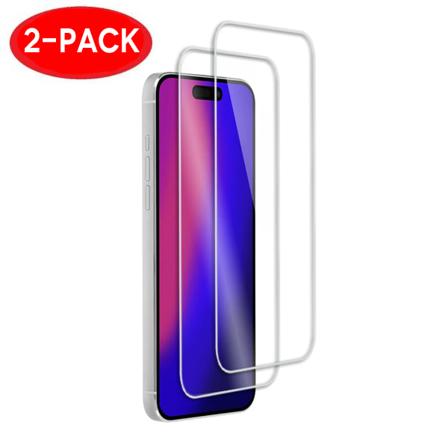 2-Pack - iPhone 15 Pro skærmbeskytter i hærdet glas