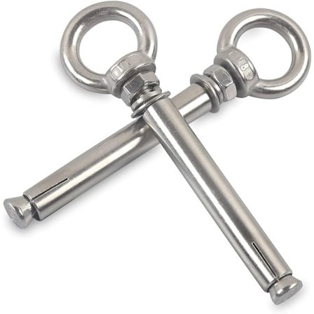 Ekspansjonsbolter M8 x 100mm Stålhylse Øyebolt 304 Rustfritt Stål