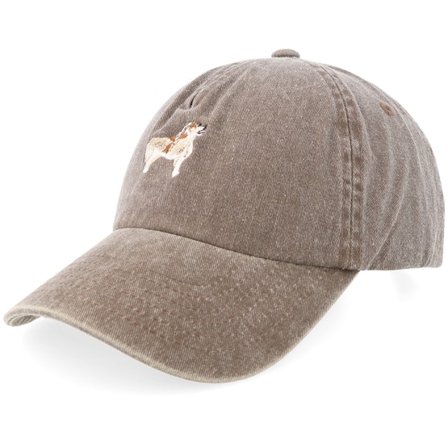 Iconic - Brown - unconstructed - Cap - Golden Retriever Dog Vintage Washed Brown A-frame Dad cap - Hatstore