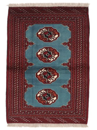Turkaman Teppich Orientalischer Schwarz/Dunkelrot (Wolle, Persien/Iran)