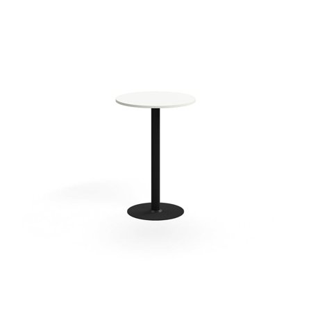 Barový stůl ALVA, Ø700x1000 mm, upevnitelný, vysokotlaký laminát, černá/bílá