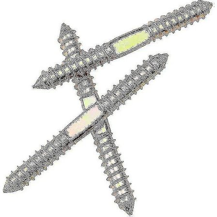 10 kpl kaksipäisiä puuruuveja puuhun, itseporautuvat kierteet, 78 mm * 8 mm, huonekalujen kiinnitykseen, tapitus, puusepäntyöliitin, Zekai