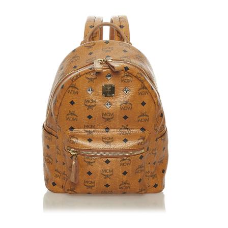 MCM Pre-owned Visetos Stark Leather Rygsæk Brun, Dame Vintage Tasker, Størrelse: ONE Size
