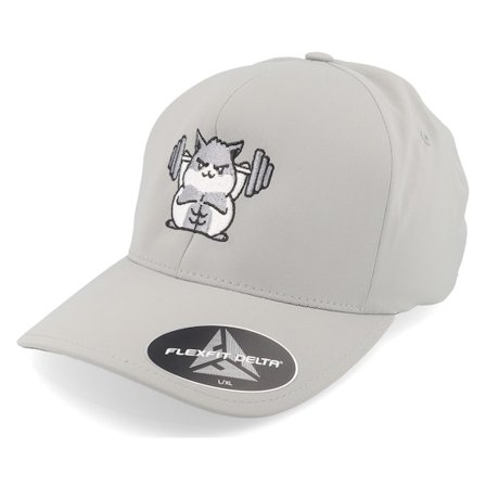 Berzerk - Šedá flexfit Kšiltovka - Buff Hamster Working Out Delta Silver Flexfit @ Hatstore