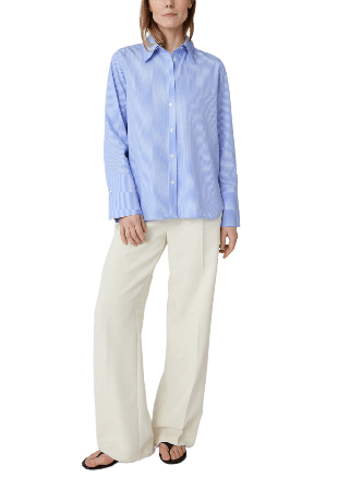 Marville Road The Oprah Striped Shirt Skjortor Dam Blå 36