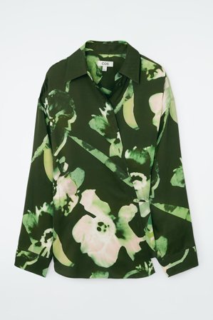 COS Damen Oversized-Wickelhemd - Schwarz