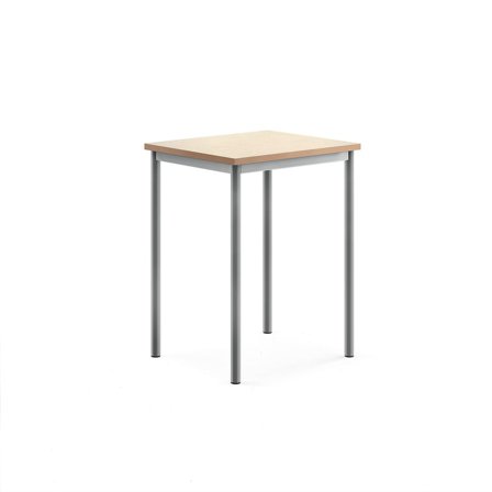 Desk SONITUS, 700x600x900 mm, beige linoleum, alu grey