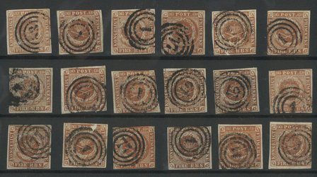 Danmark - 4 RBS stemplet, blandet kvalitet