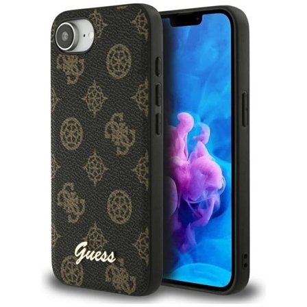 Guess Peony Script Logo MagSafe iPhone 16e Fodral Svart