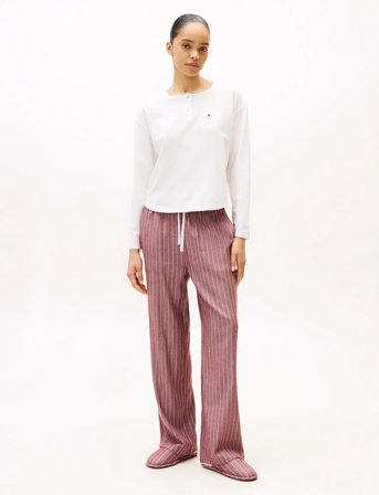 Tommy Hilfiger Gift Ls Tee Flnl Set W.slippers - Multi/patterned - S