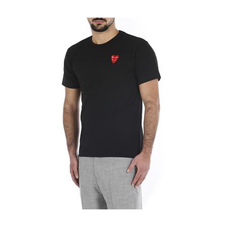 Comme des Garçons Play Heart Logo-Patch T-shirt Sort, Herre T-shirts