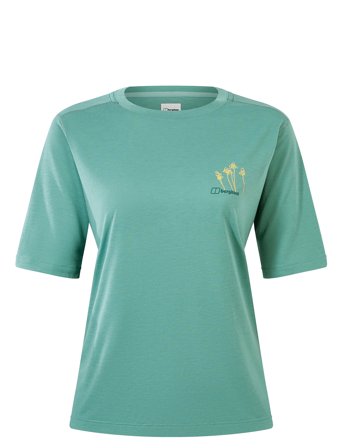 Bg W C Flower Ss Tee Green Berghaus