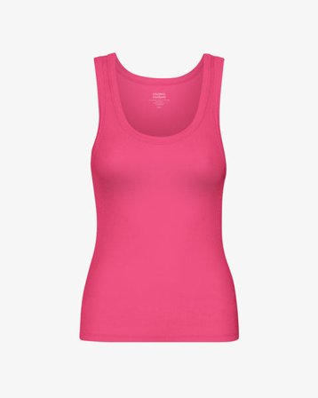 Women Organic Rib Tank Top - Bubblegum Pink
