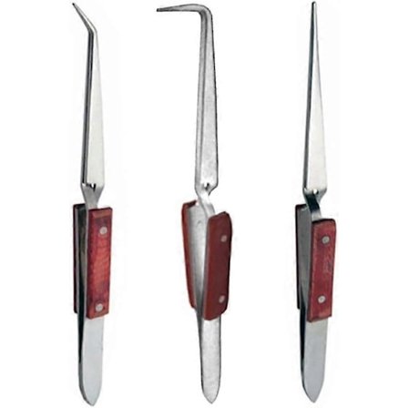 Paket: Korslåsande fibergrepp lödtänger set - 6,5" lödtång (45-graders vinkel), 6" lödtång (ca 90-graders vinkel) & 6,5" St