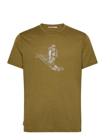 M Mer 150 Tech Lite Ss T Skiing Yeti Sport Men Sports Clothes Sport Tops Sport T-shirts Khaki Green Icebreaker