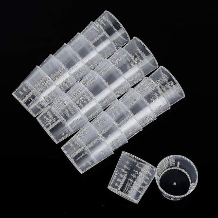 100 stk 30 ml små målebeger med skala for å måle PP-kopp plast med lokk eksperimentelt målebeger skala ren tom kopp