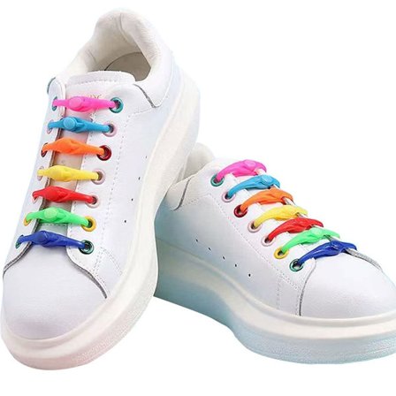 24 stk. Lazy snørebånd, ingen slipsnørebånd til børn og voksne, farverige elastiske silikonesnørebånd, bærbare snørebånd uden slips til løbesko og 