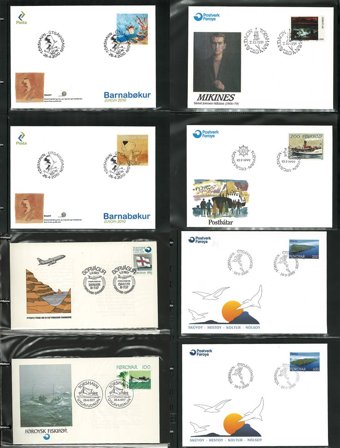 Færøerne - Samling af FDC i 9 album