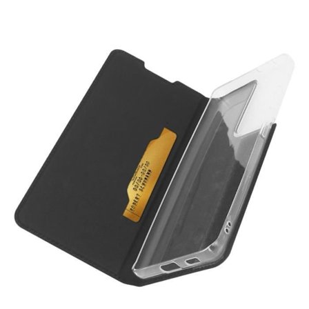 Cover til Samsung Galaxy S21 Ultra - AKASHI - Sort - Øko-læder - Fleksibel - Låg