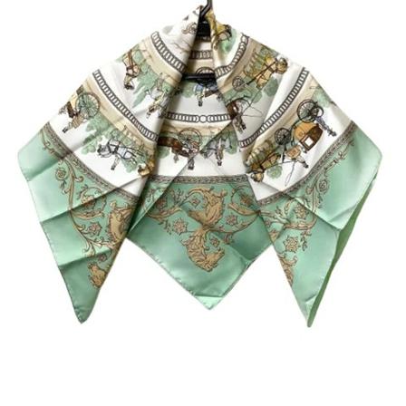 Hermès Vintage Pre-owned Silk scarves grön, Dam Vintage Accessoarer, Dam, Storlek: ONE SIZE