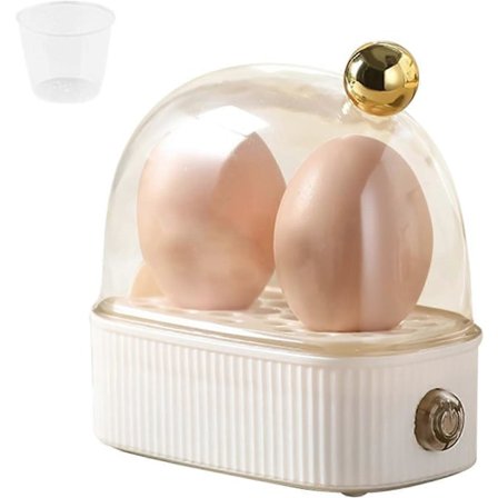 Elektrisk Æggekoger, Mini Elektrisk Dampkoger til Kogte Æg, Hurtig Opvarmning Æggekoger med Timer-slukning, Køkkenredskaber Tilbehør