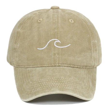 Wave Broderi Baseball Caps Distressed Faded Cap KHAKI