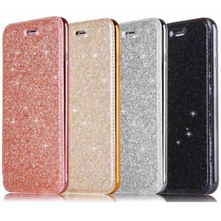 Skalo Iphone Se (2020/2022) Plånboksfodral Tpu Ultraslim Glitter Rosa