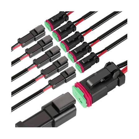2-napainen Dt-liitin, vedenpitävä sähköliitin autoon, 16 AWG uros- ja naarasjohtoliitin