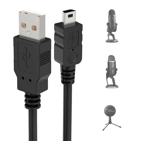 (Pow yeah!) Mini USB-mikrofonkabel til Blue Yeti, 1m Yeti Mikrofon USB-kabel USB A Han til Mini 5-Pin Datakabel til Blue Yeti USB-mikrofon