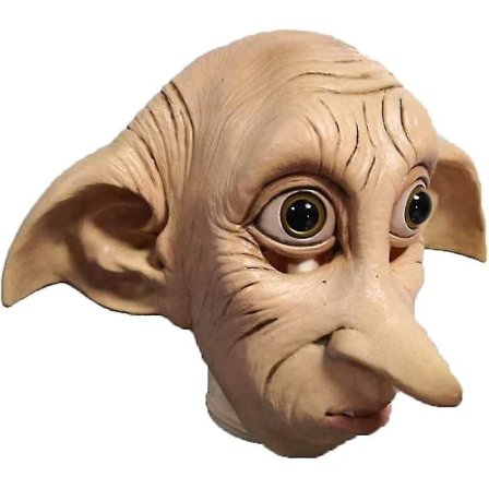 Kryc-voksen Dobby-maske, Halloween Cosplay-maske Elver-dværg Elver-latexmaske Fuld Hoved Kostume Rekvisit Realistisk Maske Til Karneval Maskeradefest 