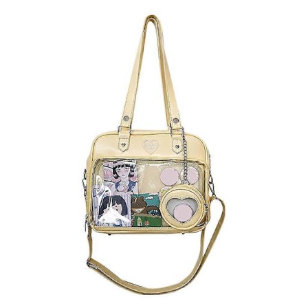Japansk Harajuku Ita-veske for kvinner - Transparent lomme Itabag High School-jenter Blå