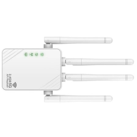 WiFi-förstärkare med bred täckning, dubbelband, 4 antenner med hög förstärkning, enkel installation