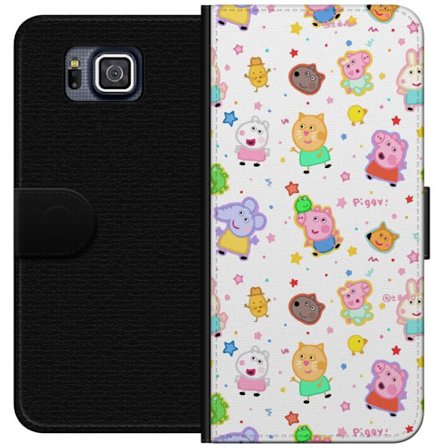 Kompatibelt Lommeboketui til Samsung Galaxy Alpha Fargerike tegneserie dyrekarakterer i en leken stil med stjerner og prikker på en lys bakgrunn