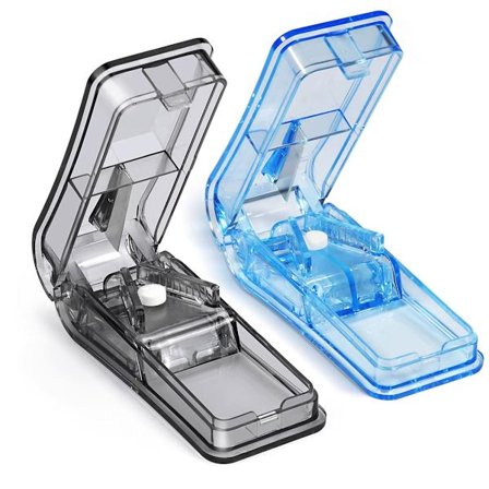 Tablettdelare för Stora och Små Tabletter För att Dela Tablett-Vitamin-Medicin i Halvor och Fjärdedelar