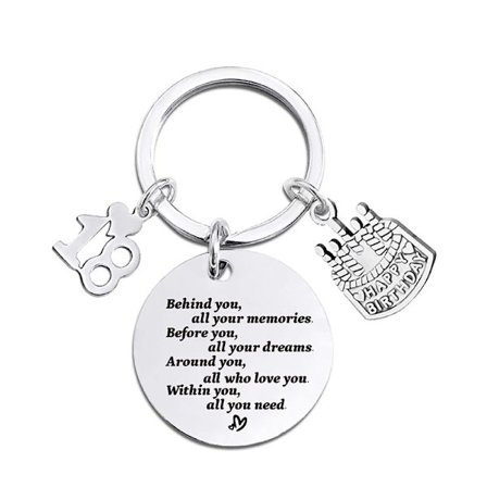 Silvernyckelring personlig present till årsdagar och födelsedagar Modell 3