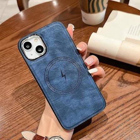 Magsafe läder mjukt cover Stötsäkert skyddande phone case för Iphone 15 Pro Max