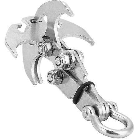 Gravity Grab Hook, kiipeilykoukku, ruostumattomasta teräksestä valmistettu kiipeilykoukku Monitoiminen painovoimakoukku taitettava kynsikiipeily 