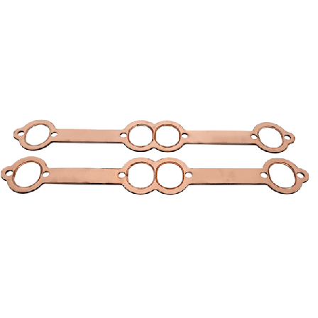 2st avgasgrenrör packningssats oval port kopparplätering för småblocksmotor 327 305 350 383