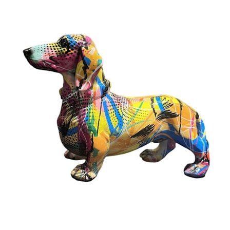 Gravhund Figur Skrivebord Farverig Gravhund Hund Statue Ornamenter