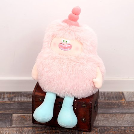 Langhåret Lille Monster Plys Pude – Blødt Sød Plyslegetøj til Bil & Seng, Flerfarvet Komfortgave