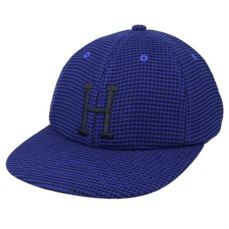 HUF - Blå snapback Keps - Classic H Houndstooth 6 Panel Navy Strapback @ Hatstore
