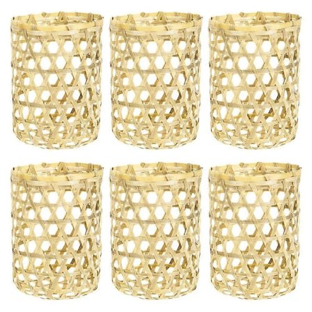 6 stk. Bambus Små Vasebetræk Glasvase Ærmeindretning Kop Beskyttelsesbetræk