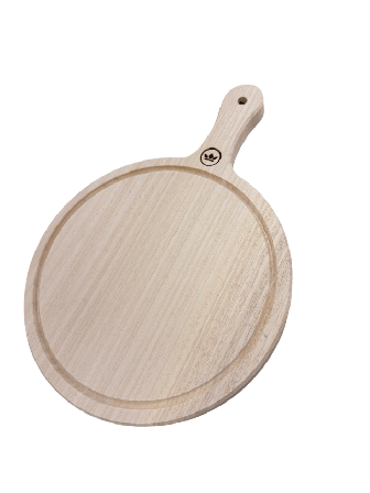 Dutchdeluxes Solid Träskär- Och Serveringsbräda – Liten Rund med handtag Horeca-godkänd Skärbrädor & brickor Brun S