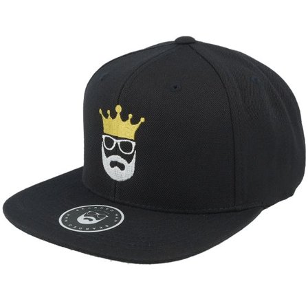 Bearded Man - Svart snapback Keps - Logo Crown Black Snapback @ Hatstore