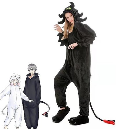Hvordan trene dragen din Anime Pyjamas Coral Velvet Ett stykke for par Hjemmekjole Performance Costume W