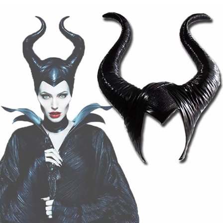 Kvinnor Maleficent Horns Evil Queen Horns Headpiece Fancy Costume Cosplay Headwear