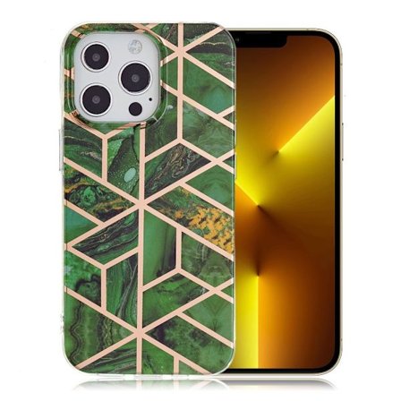 Marmormotiv iPhone 13 Pro Max skal - Grön Romb