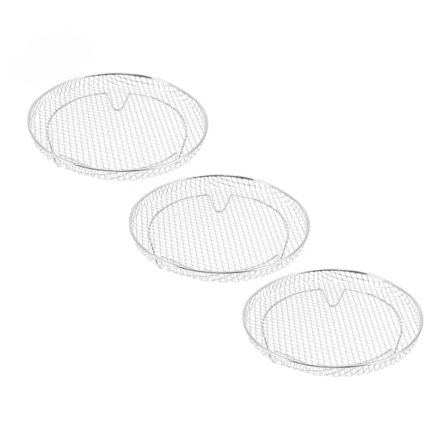 3 stk. Air Fryer Dehydrator Riste Stabelbare Fødevaregodkendt Rustfrit Stål Frugt Kød Dehydrering Air Fryer Rist til Air Fryer