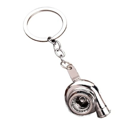 Turbo Turbolader nøglering Spinning Turbine nøgle vedhæng HVID